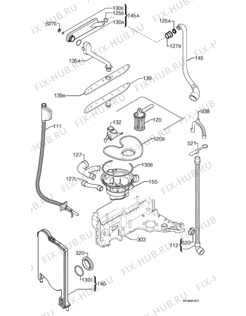 Взрыв-схема посудомоечной машины Privileg 00493752_11198 - Схема узла Hydraulic System 272